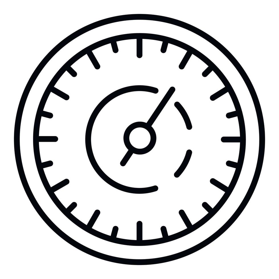 Retro speedometer icon, outline style vector