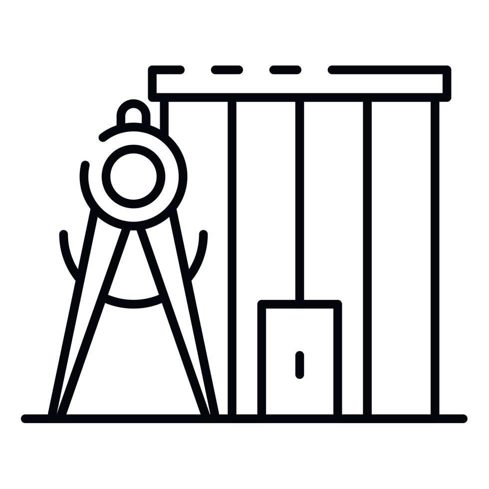 Compass measure building icon, outline style vector
