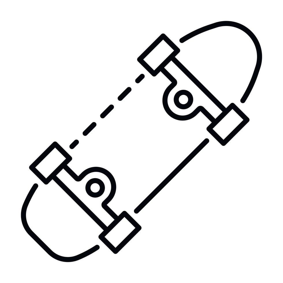 icono de patineta deportiva, estilo de contorno vector