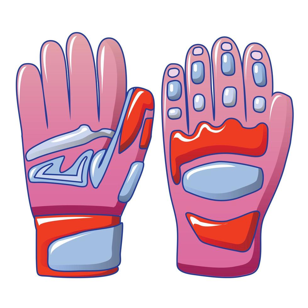 Ski winter gloves icon, cartoon style vector