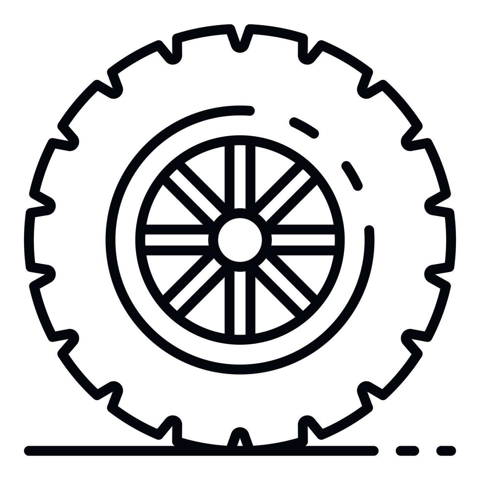 Car wheel icon, outline style vector