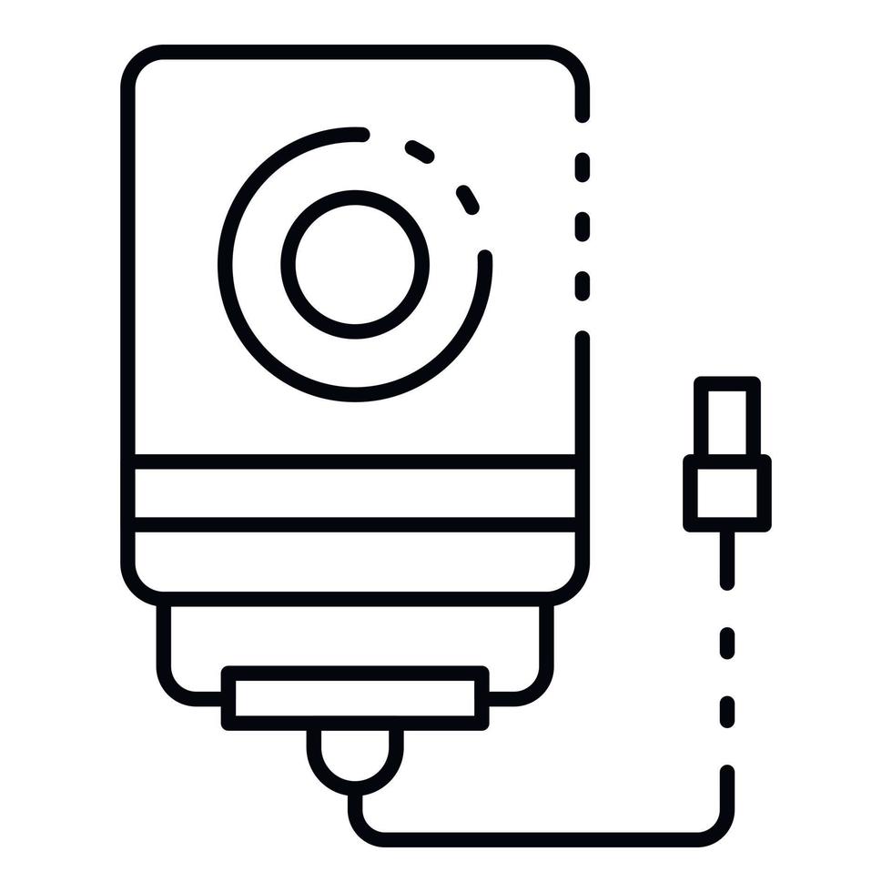 Usb hard disk icon, outline style vector