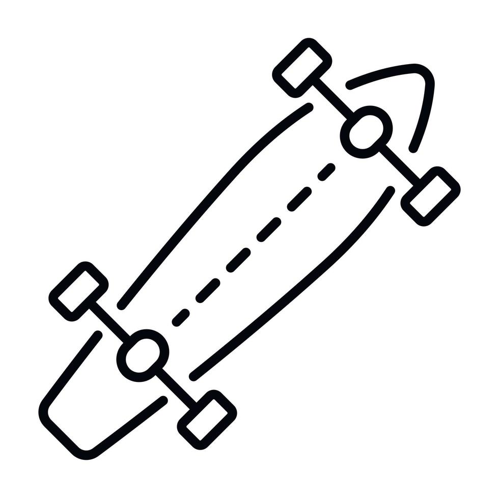 Penny board icon, outline style vector