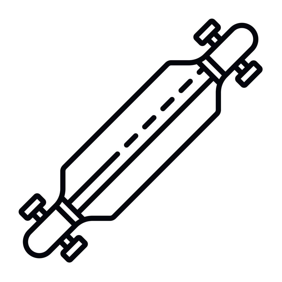 Longboard icon, outline style vector