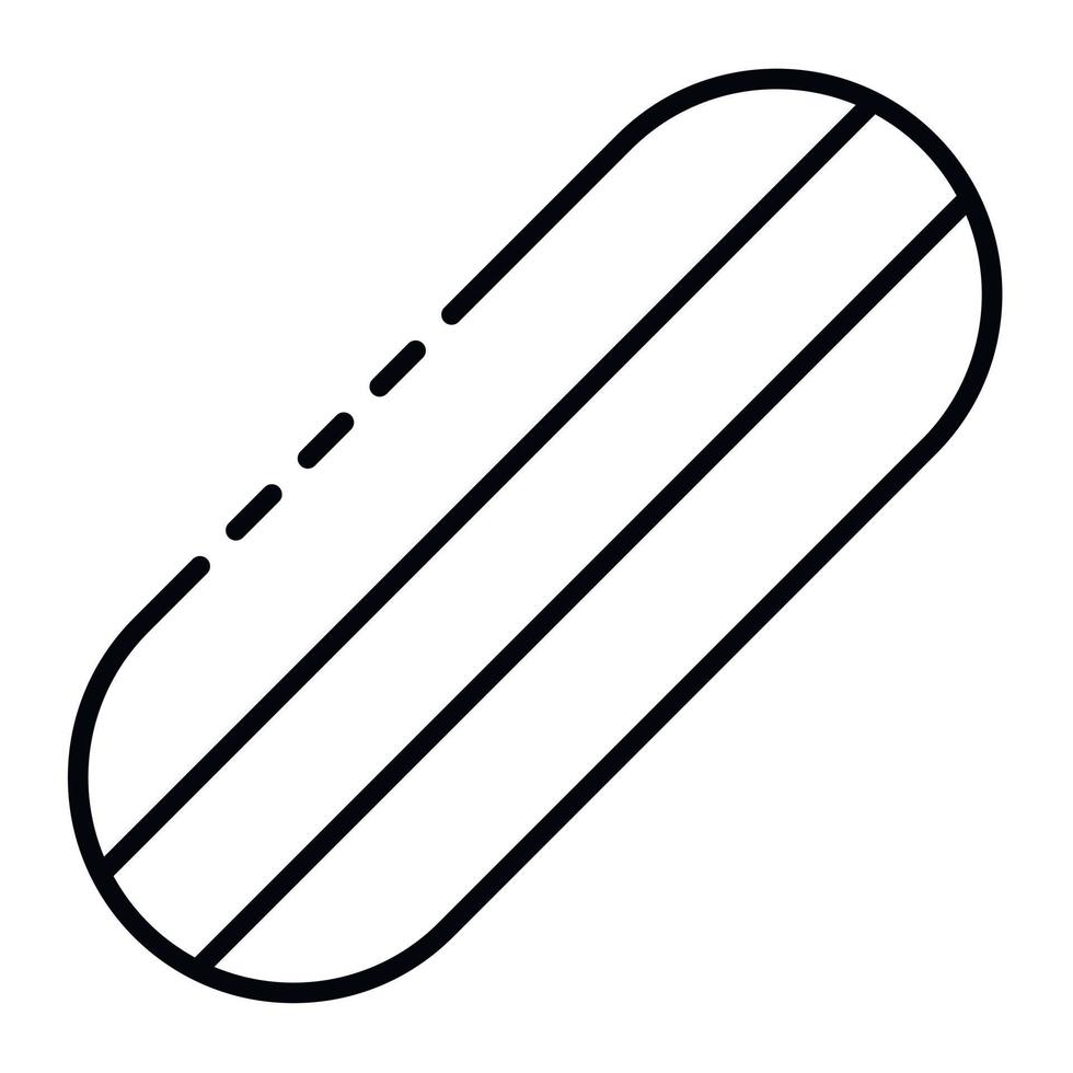 Skateboard deck icon, outline style vector