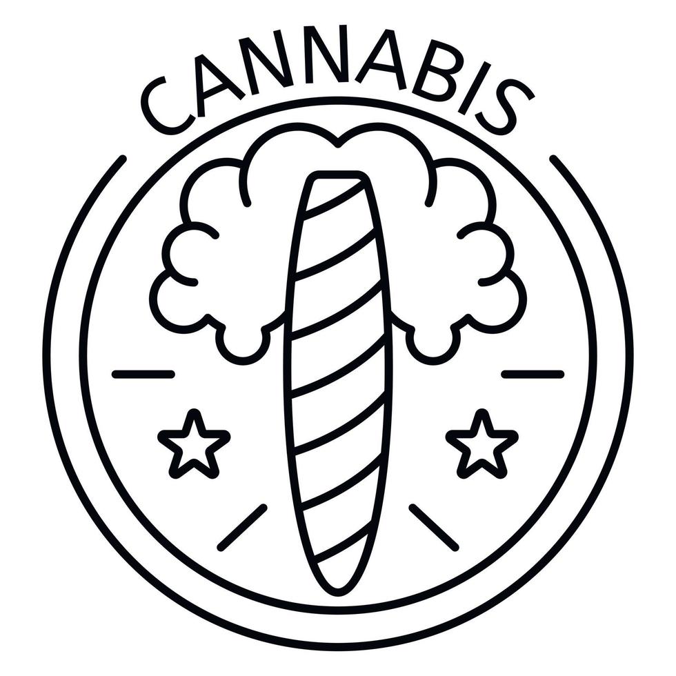 Cannabis cigar logo, outline style vector