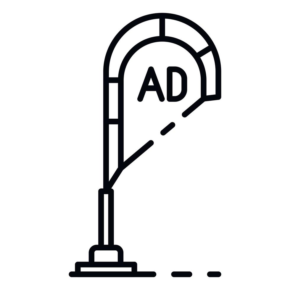 anuncio en icono de pilar, estilo de esquema vector