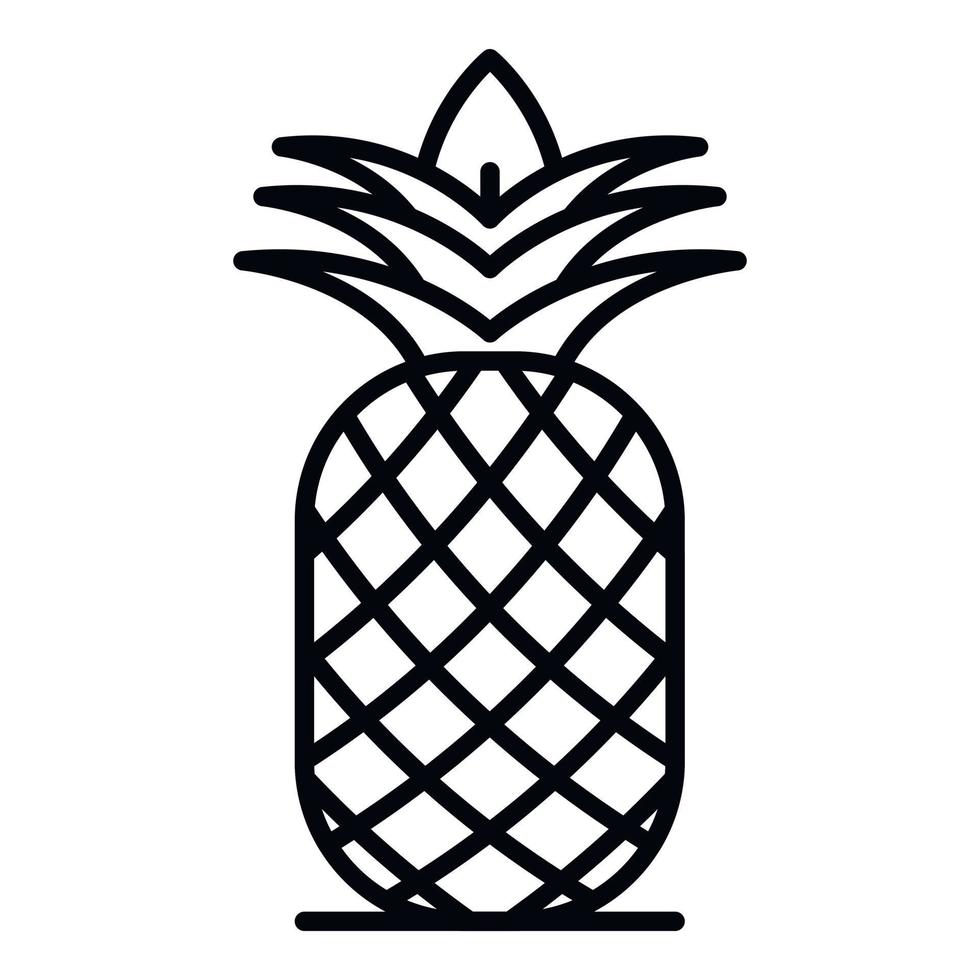 Fresh pineapple icon, outline style vector