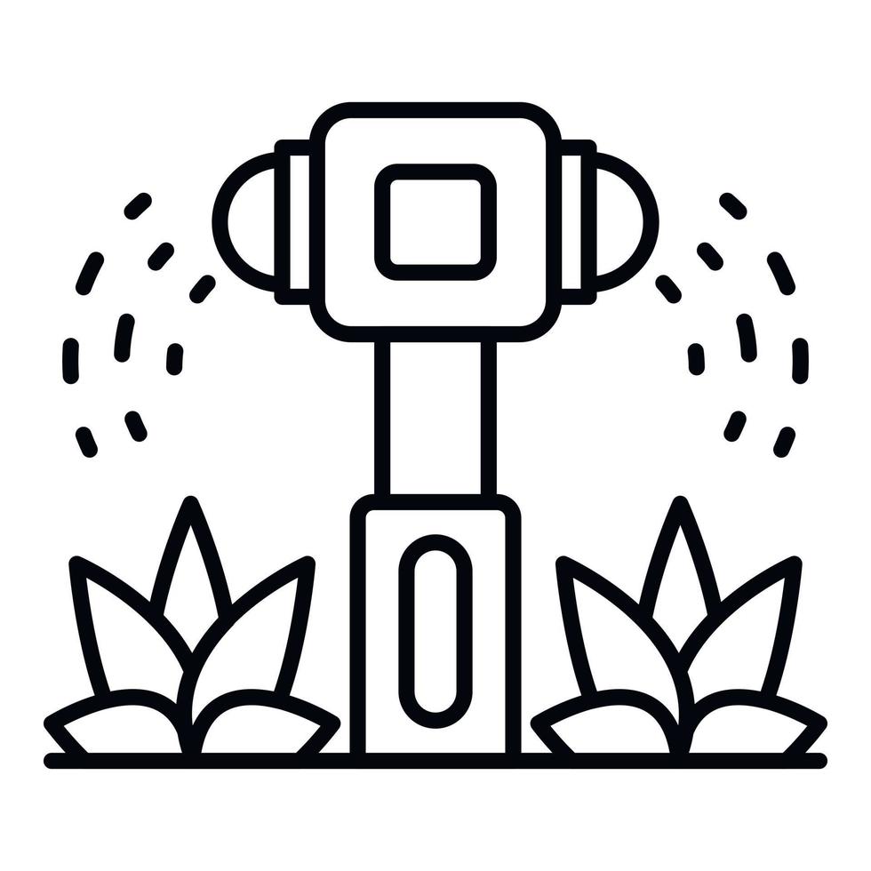Irrigation sprinkler icon, outline style vector