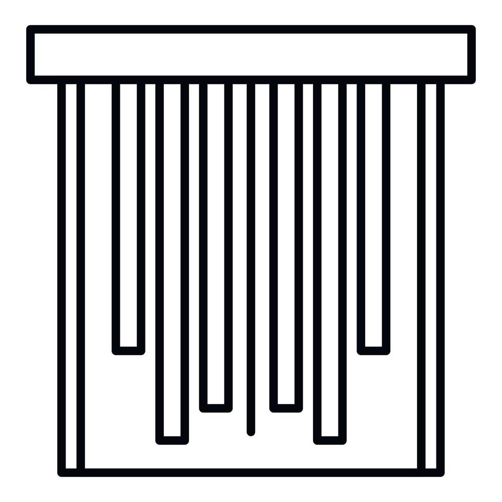 Vertical window roller icon, outline style vector