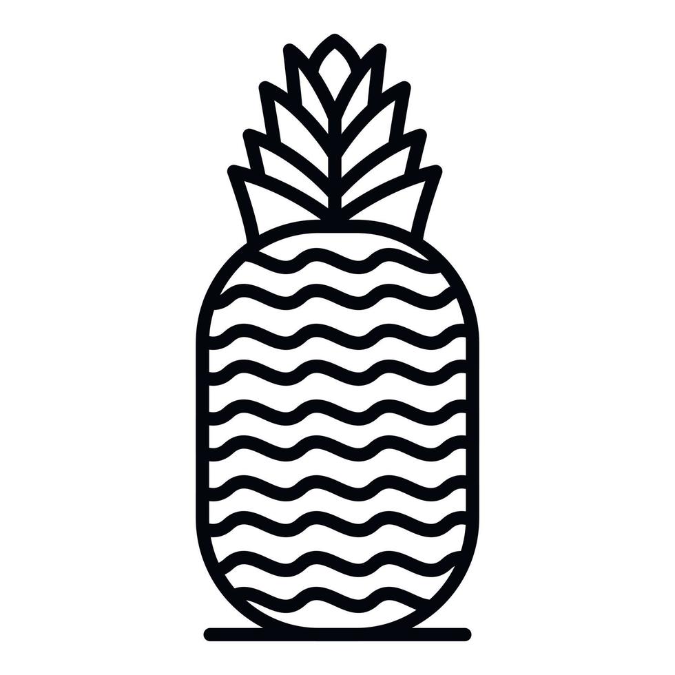 Pineapple icon, outline style vector