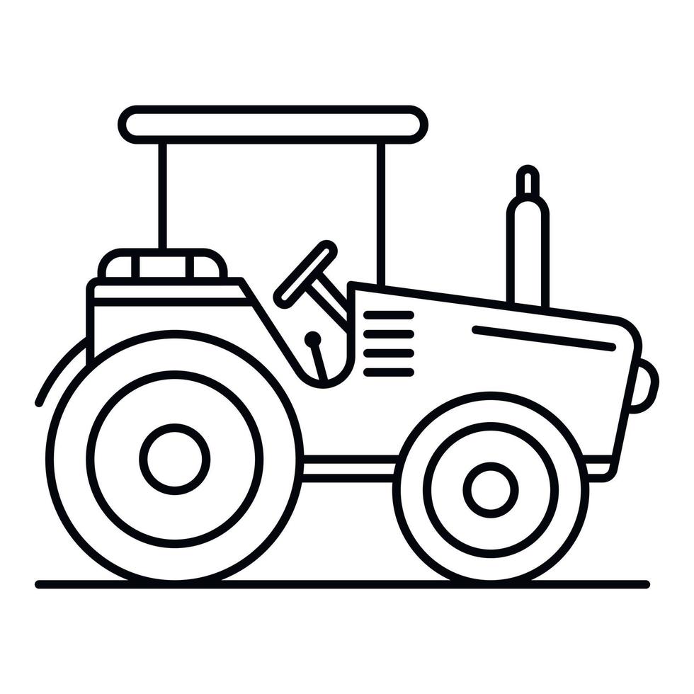 Modern tractor icon, outline style vector