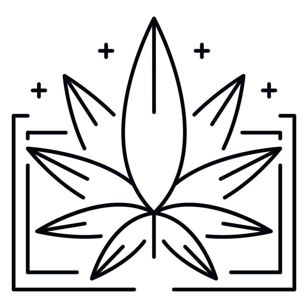 logotipo de hoja de marihuana medicinal, estilo de contorno vector