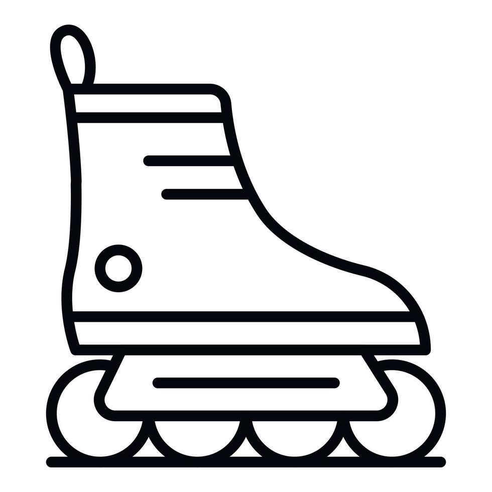 icono de patines deportivos en línea, estilo de esquema vector