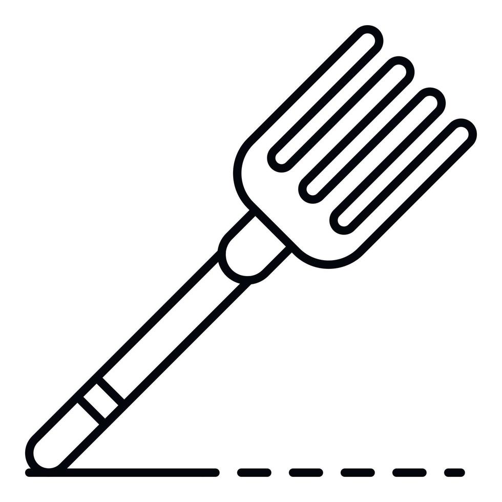 Hand fork icon, outline style vector