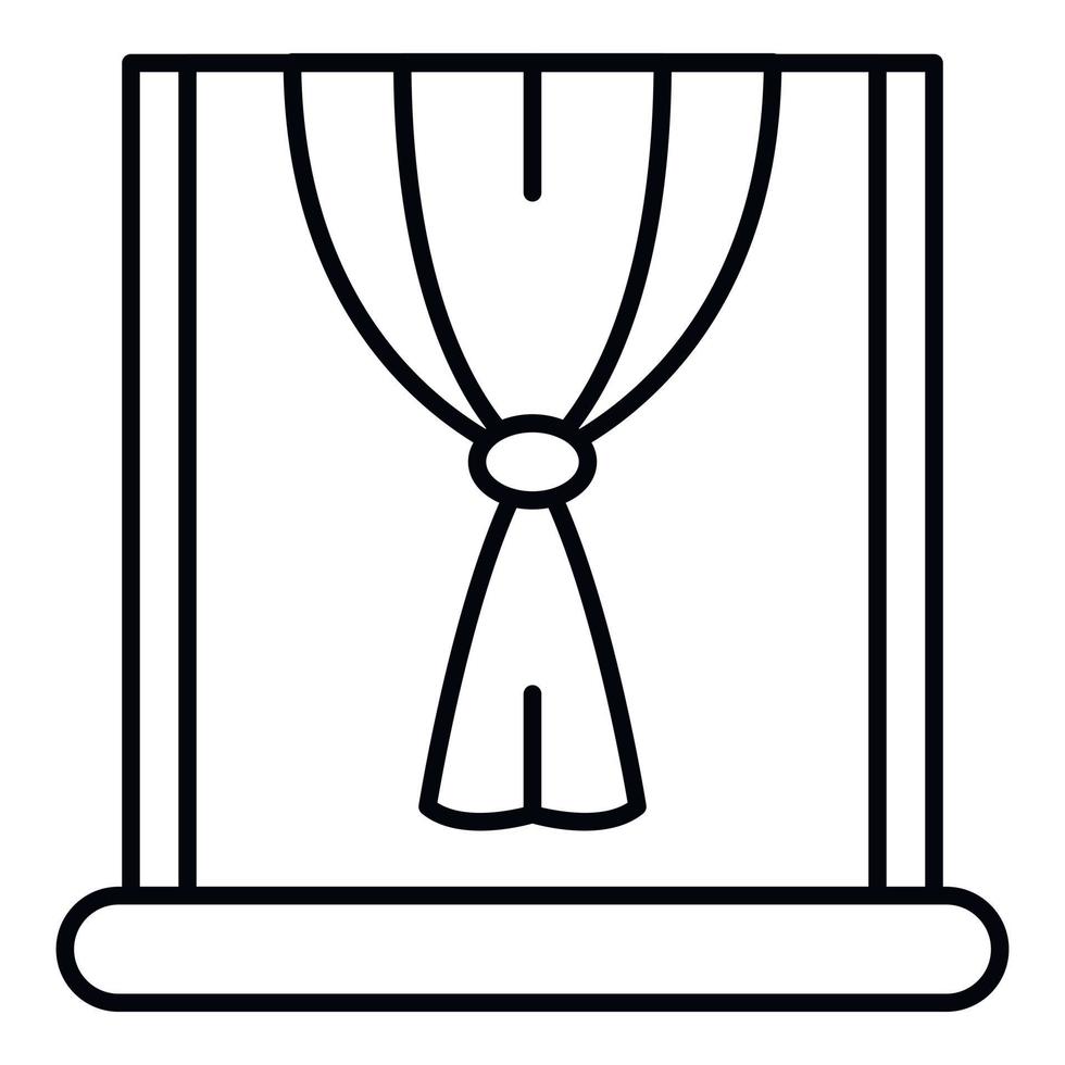 Window node curtain icon, outline style vector