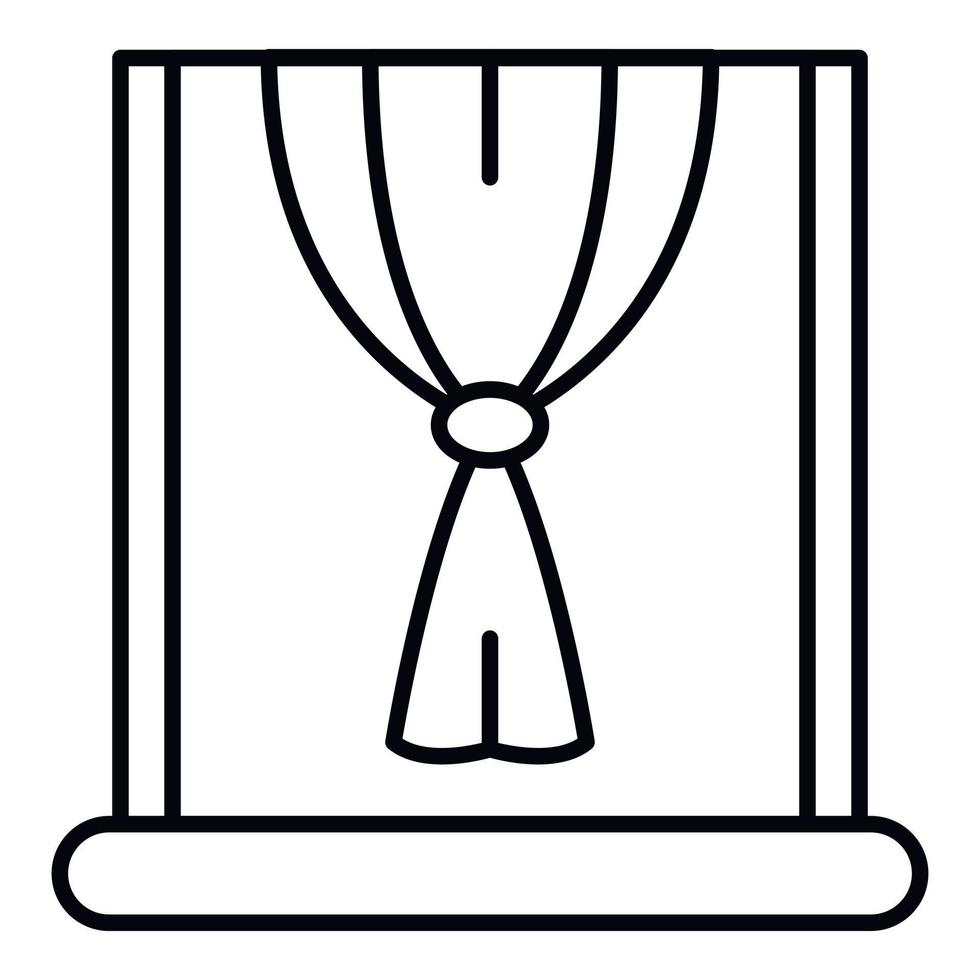 Window node curtain icon, outline style vector