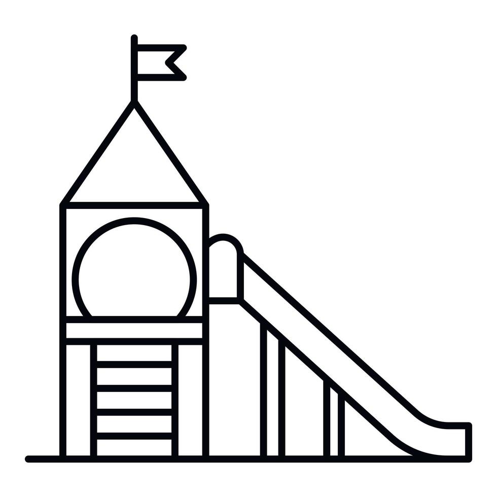 icono de parque infantil torre, estilo de contorno vector
