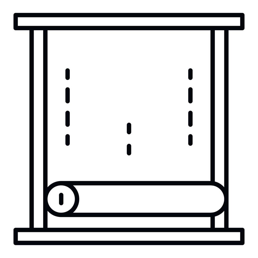 Paper window roller icon, outline style vector