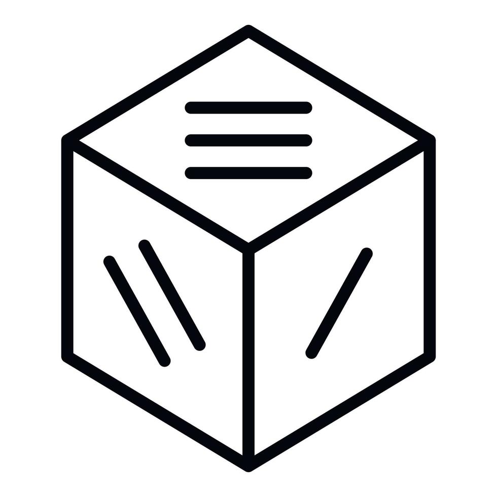 Line dice icon, outline style vector