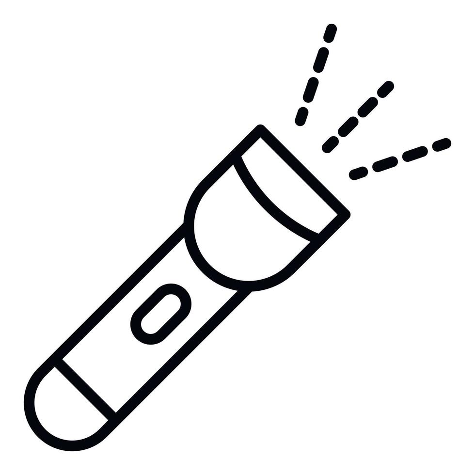 Bike flashlight icon, outline style vector