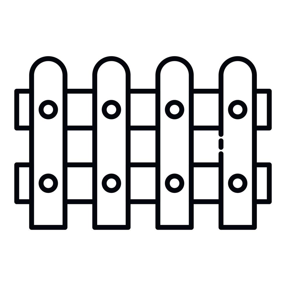 Garden fence icon, outline style vector