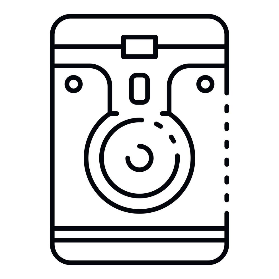 Portable hard disk icon, outline style vector