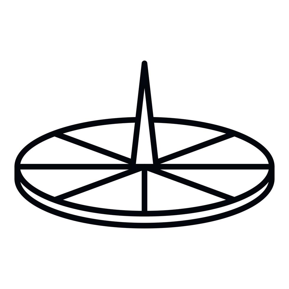 Ancient sundial icon, outline style vector
