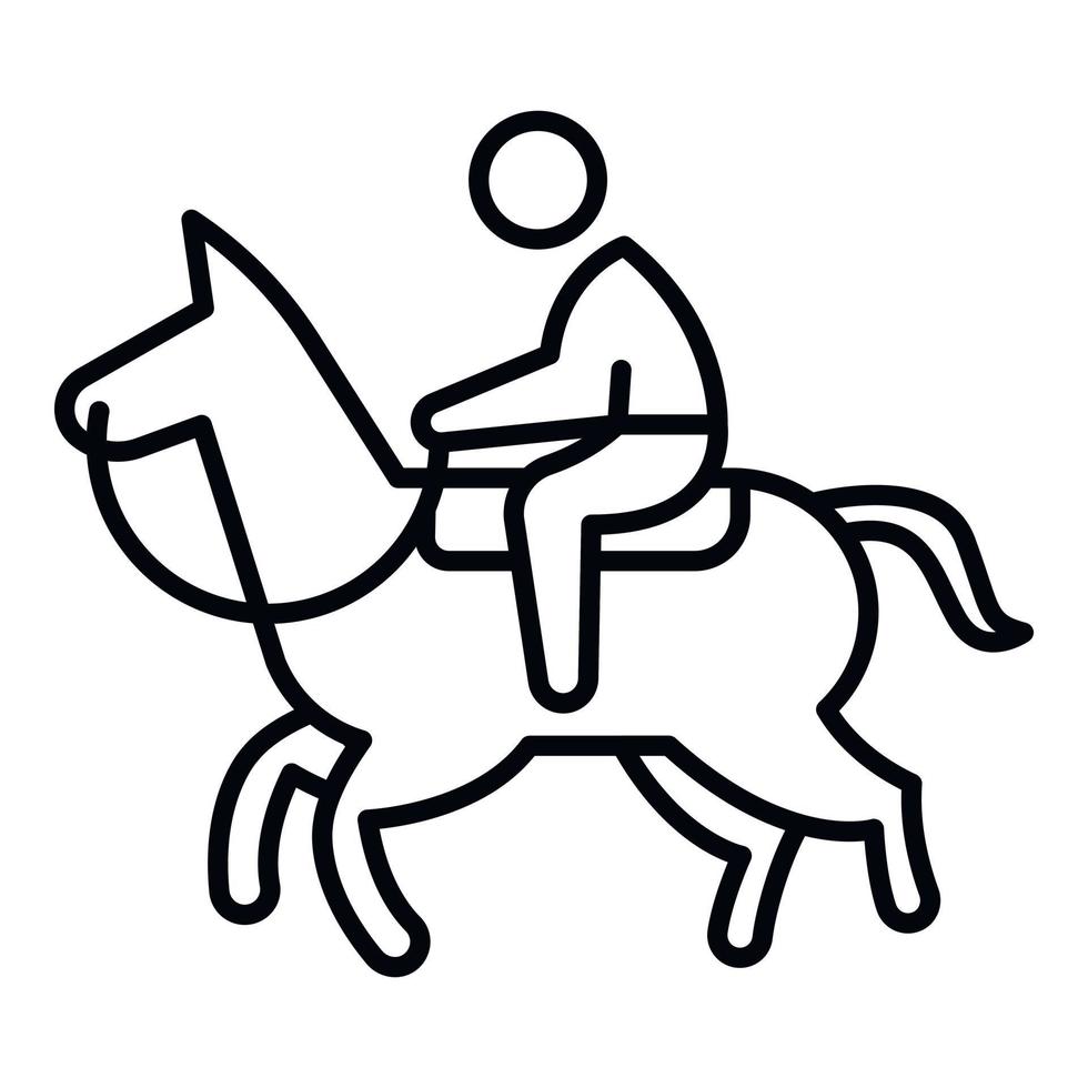Sport horseback riding icon, outline style vector