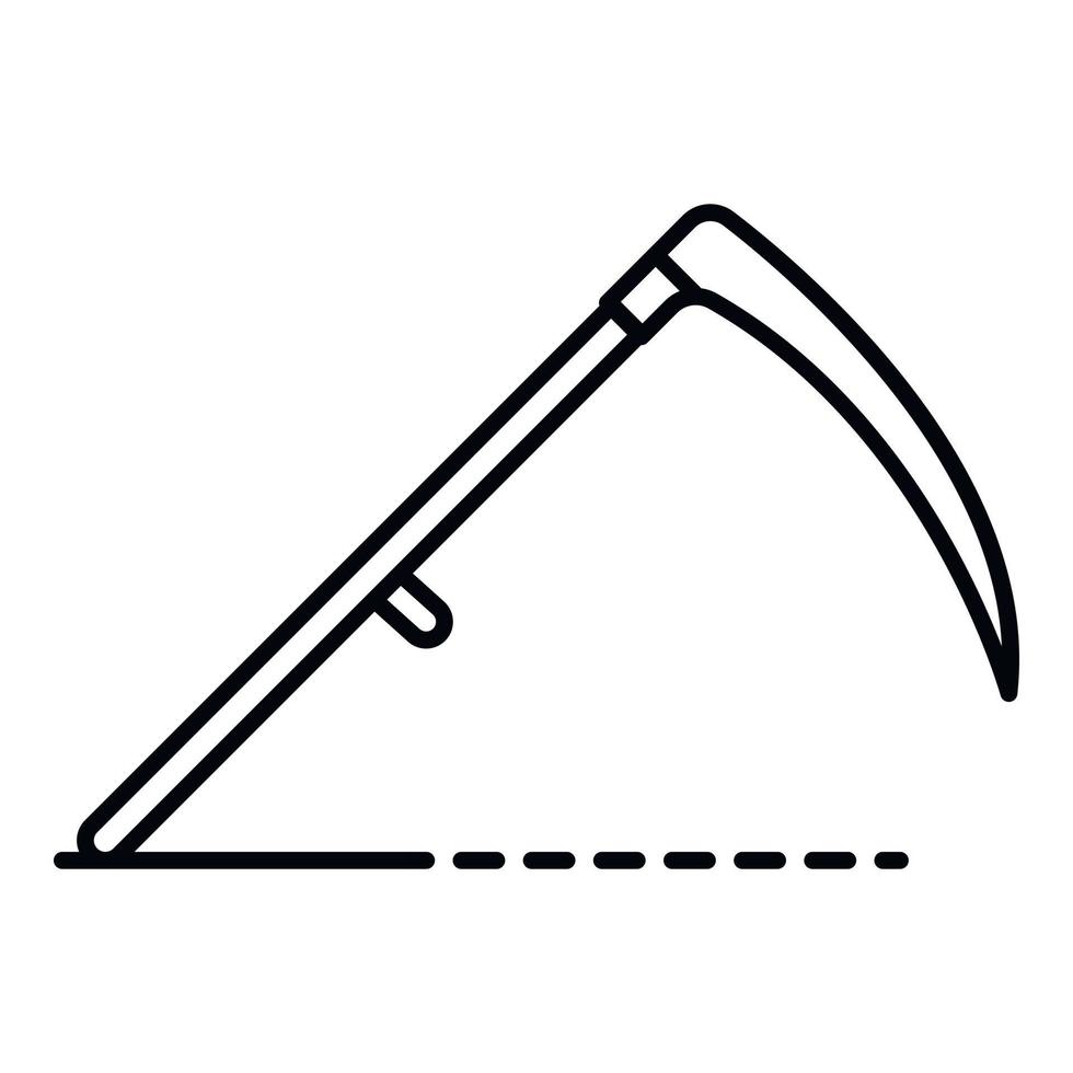 Farm scythe icon, outline style vector