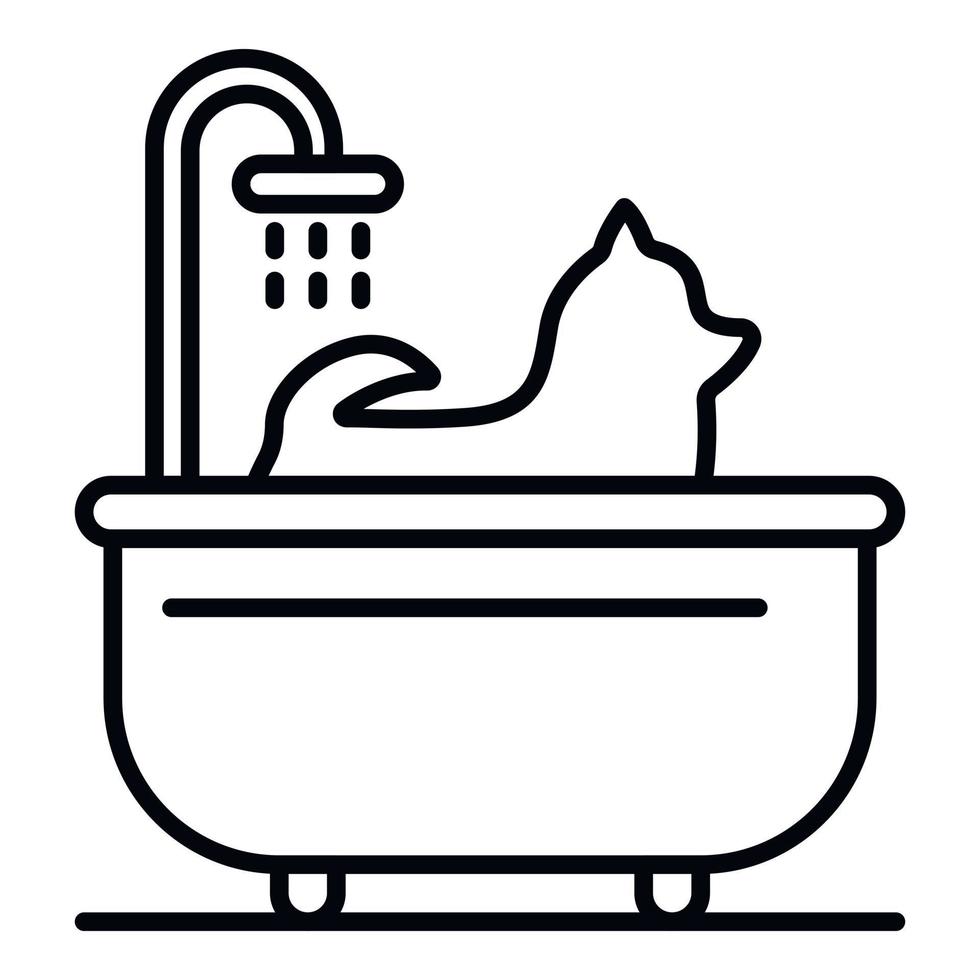 Dog take a bath icon, outline style vector