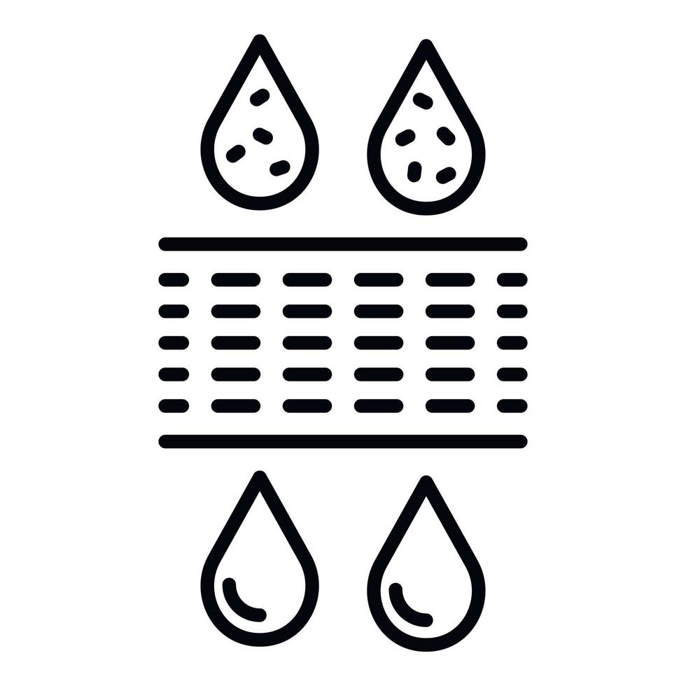 Drop water filtration icon, outline style vector