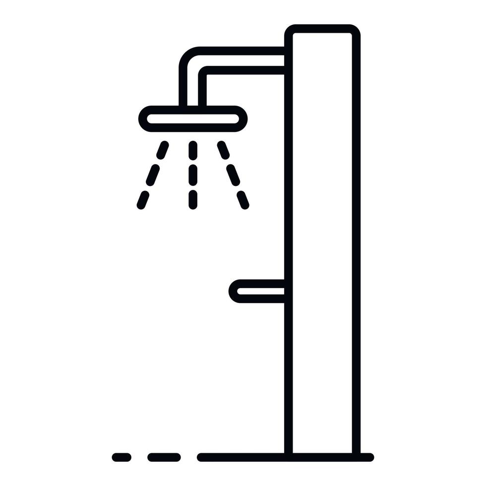 Pool shower icon, outline style vector