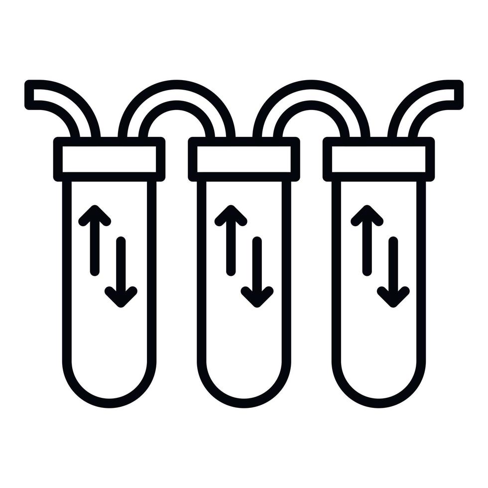 Triple stage water filtration icon, outline style vector