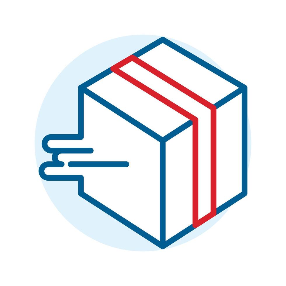 Fast box delivery icon, outline style vector
