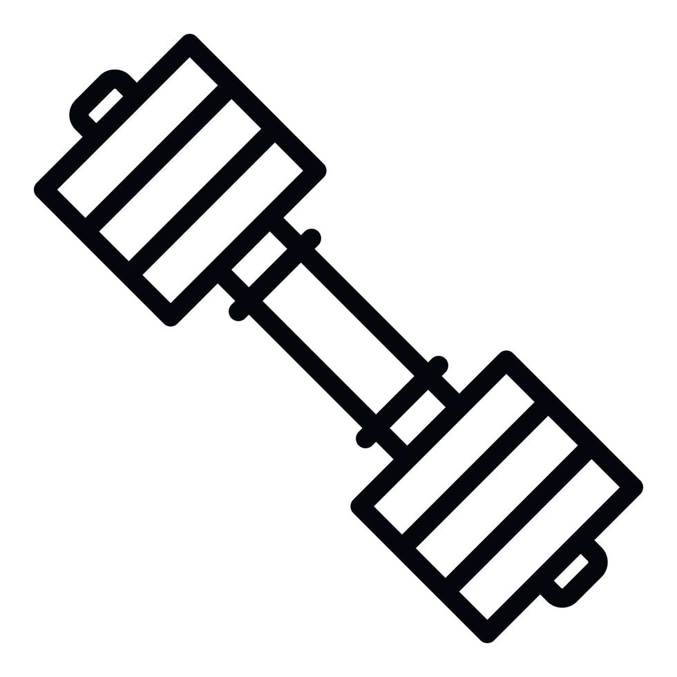 Metal dumbell icon, outline style vector