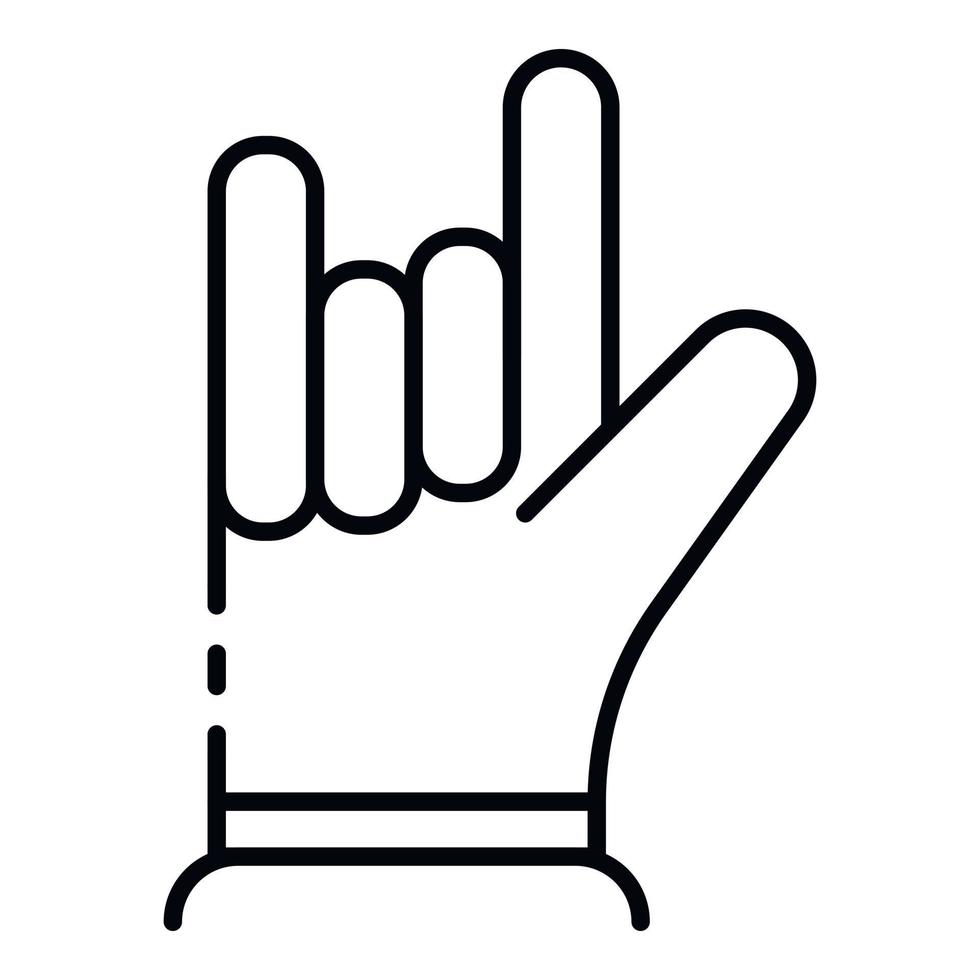 Hand rock it sign icon, outline style vector