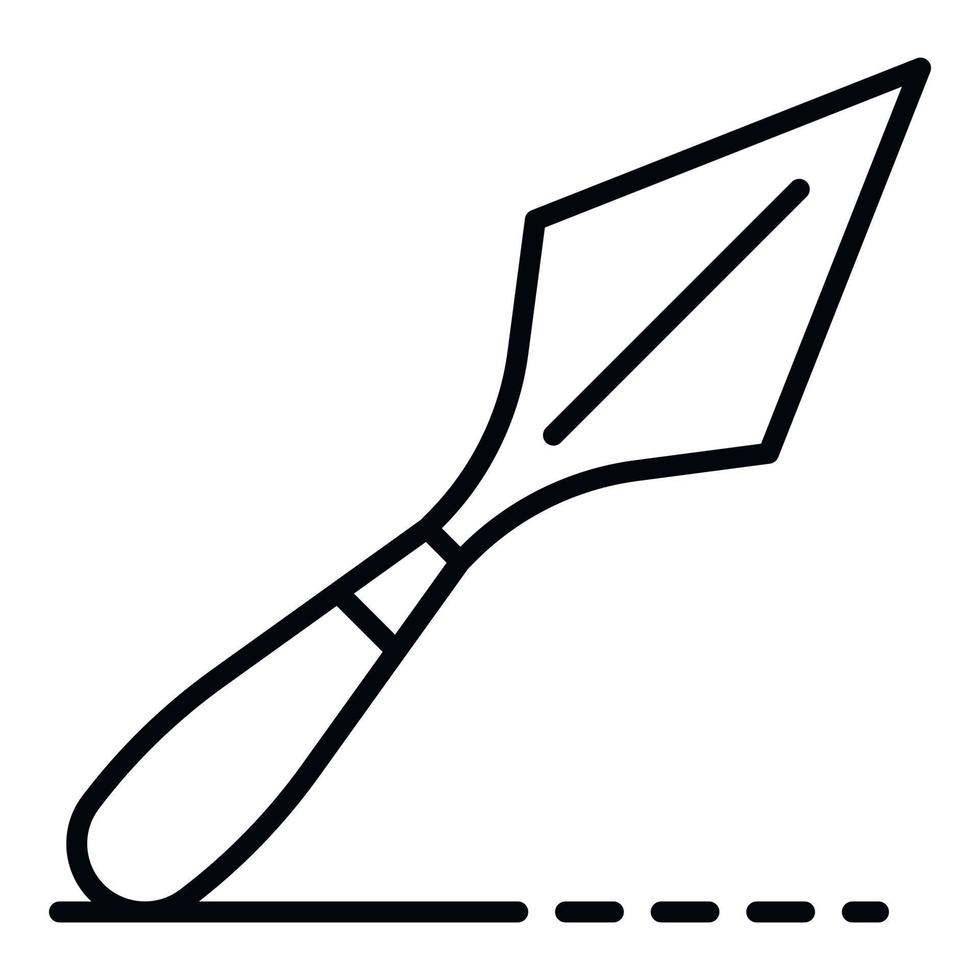 Potter hand trowel icon, outline style vector