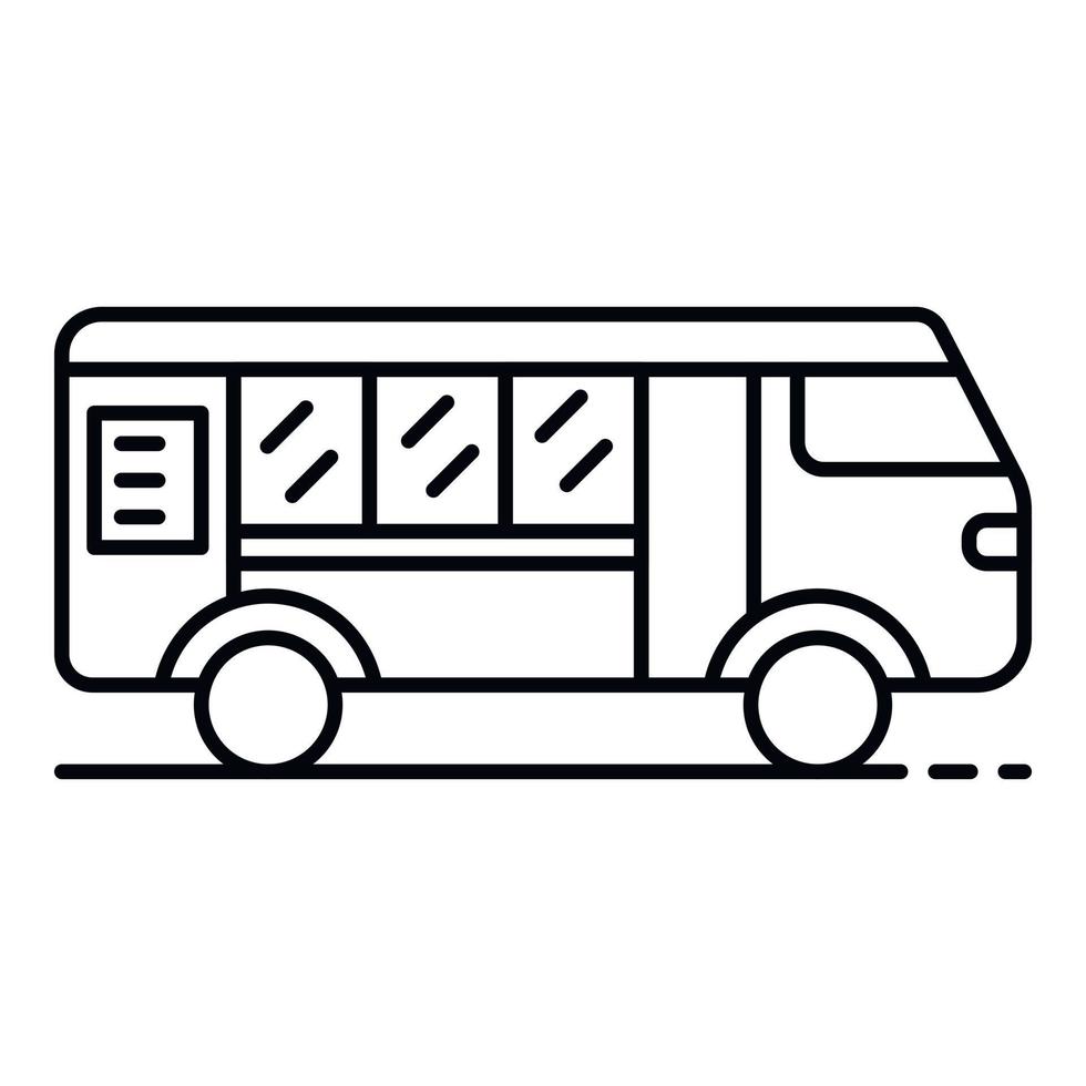 Street food van icon, outline style vector