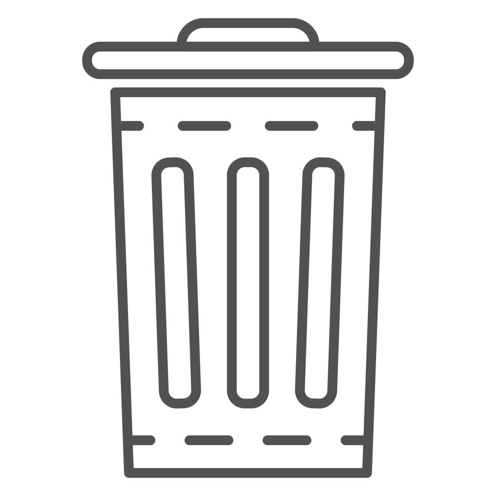 Garbage bin icon, outline style vector