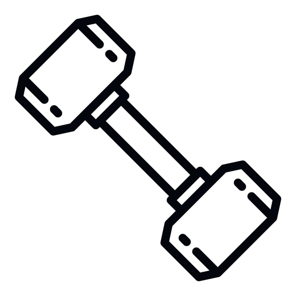 Training dumbell icon, outline style vector