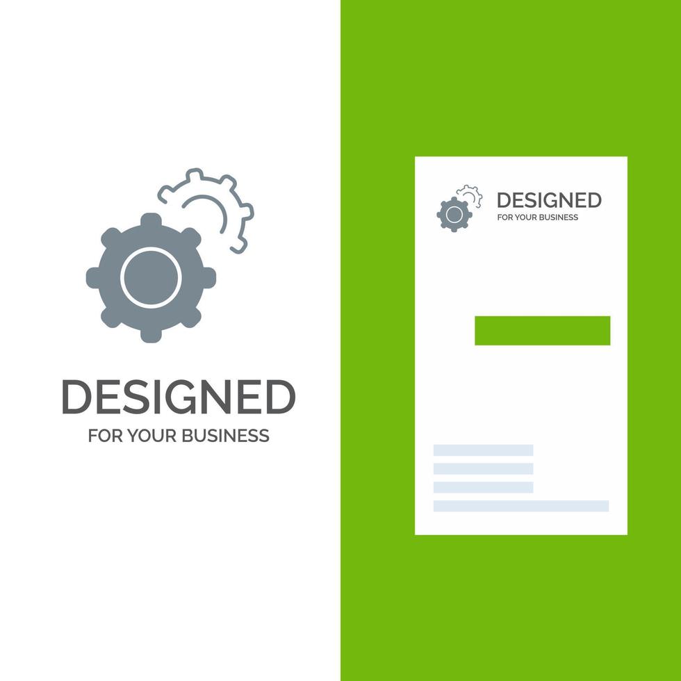 Gear Gears Setting Grey Logo Design and Business Card Template vector