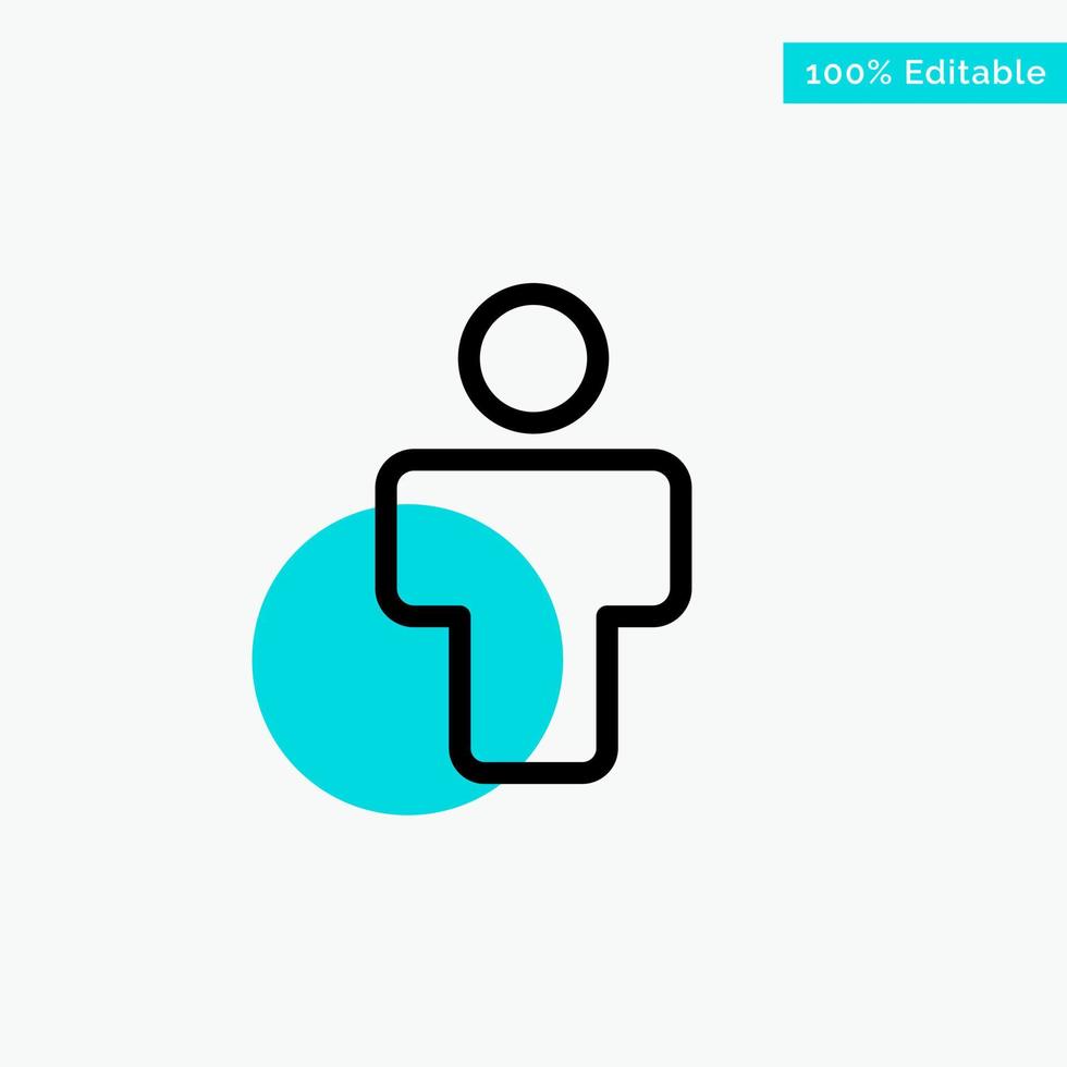 Avatar Male People Profile turquoise highlight circle point Vector icon