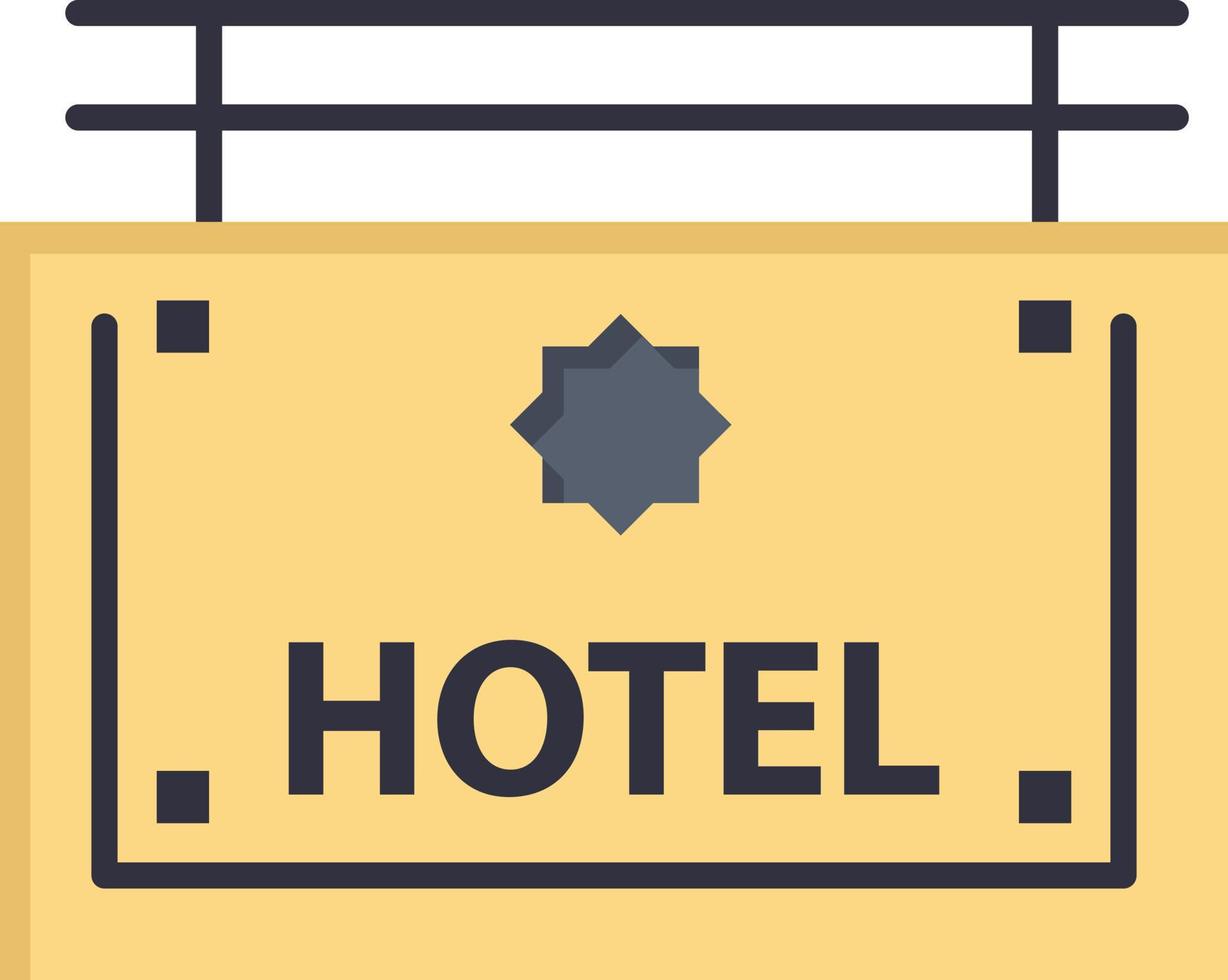 Hotel Sign Board Direction  Flat Color Icon Vector icon banner Template