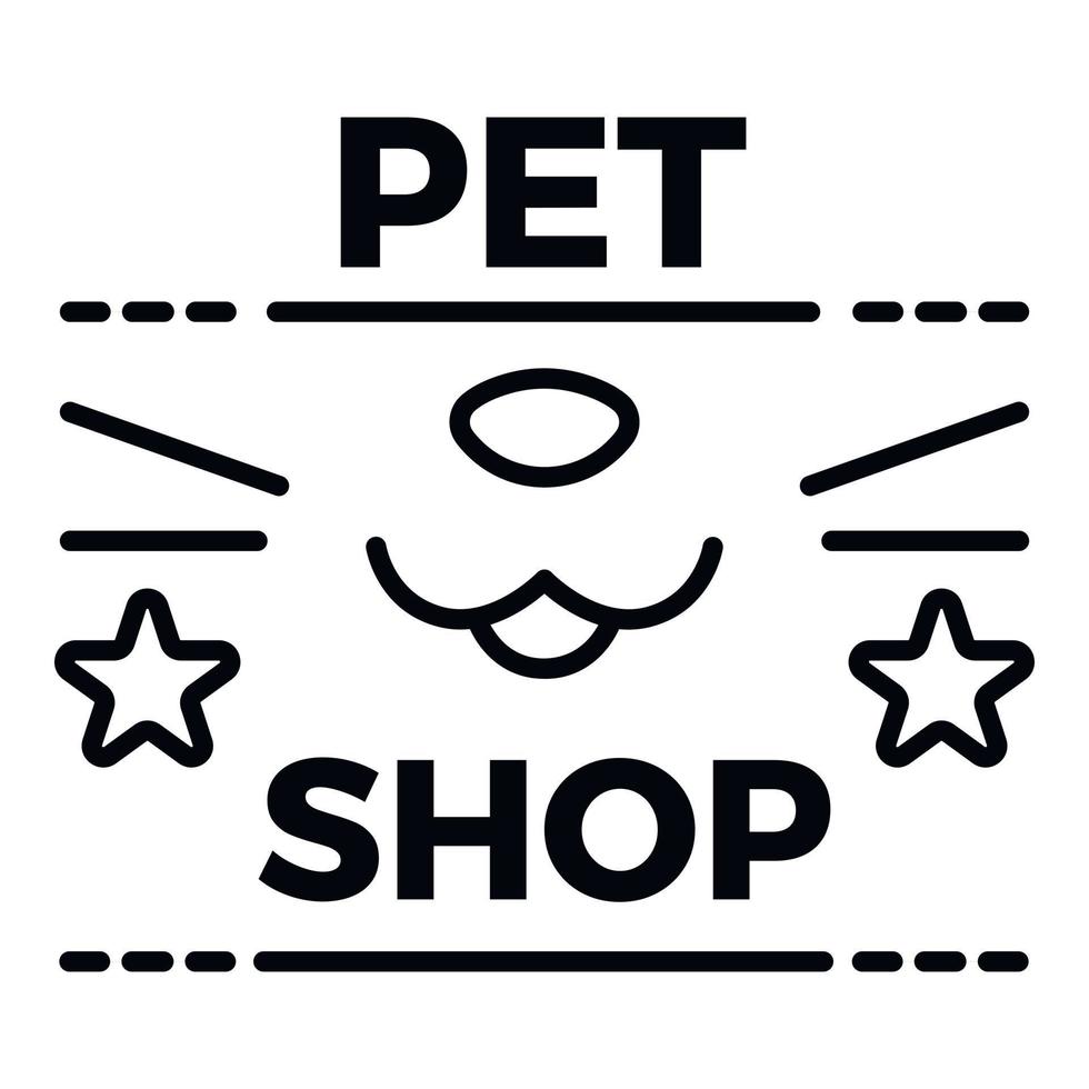 Pet store logo, outline style vector