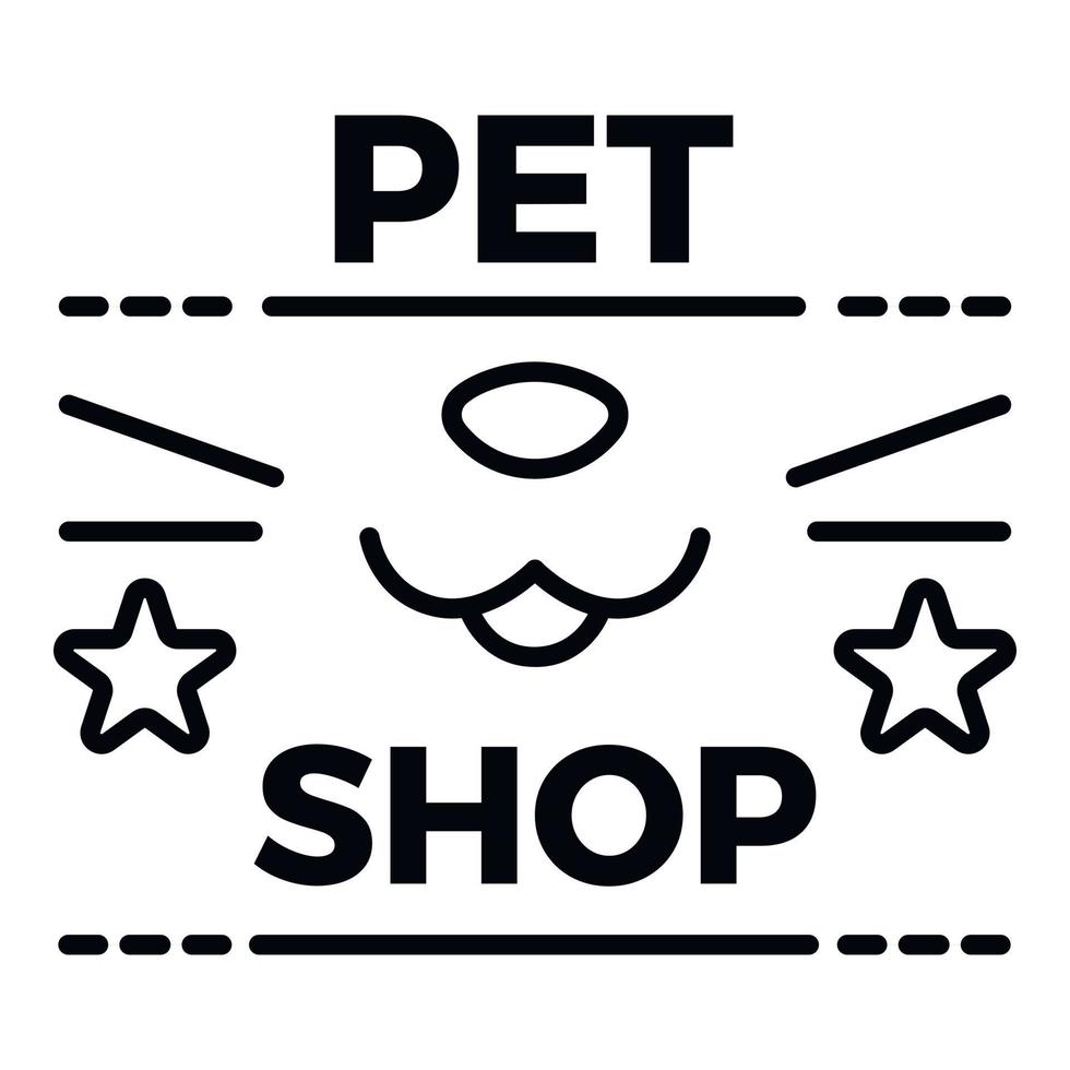 logotipo de la tienda de mascotas, estilo de esquema vector