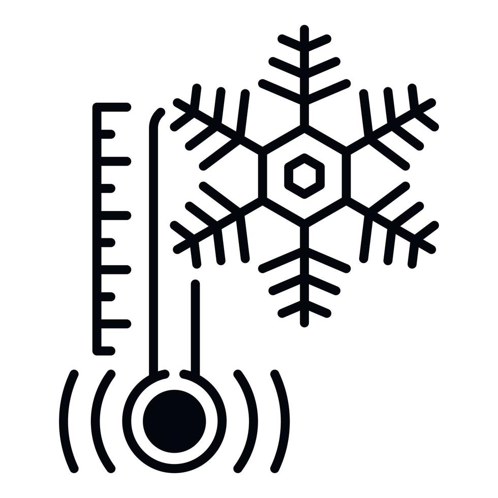 icono de temperatura negativa baja, estilo de esquema vector