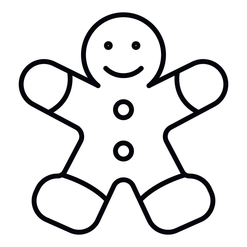 Gingerbread man icon, outline style vector