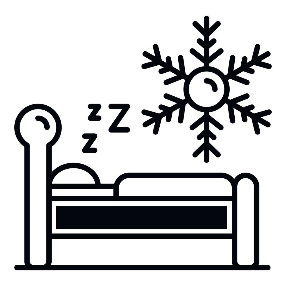 icono de dormir a baja temperatura, estilo de esquema vector