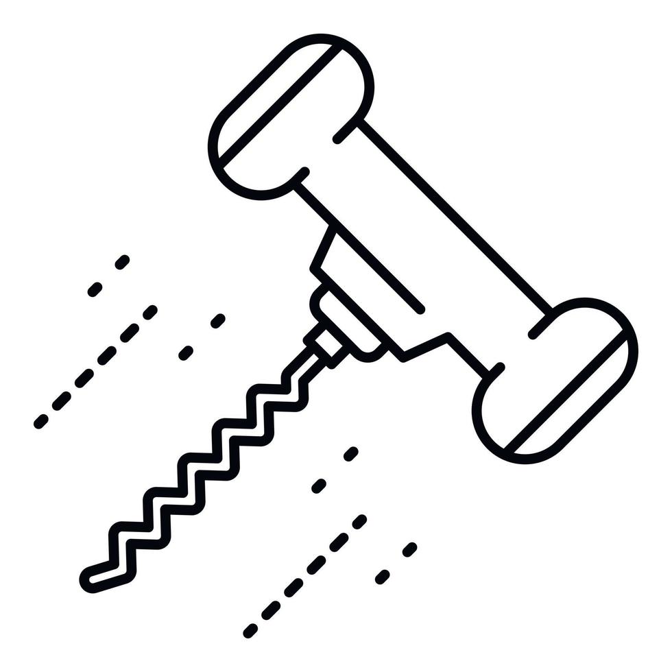 Classic corkscrew icon, outline style vector
